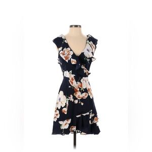 SHEIN Navy Floral Sleeveless V-Neck Mini Sundress